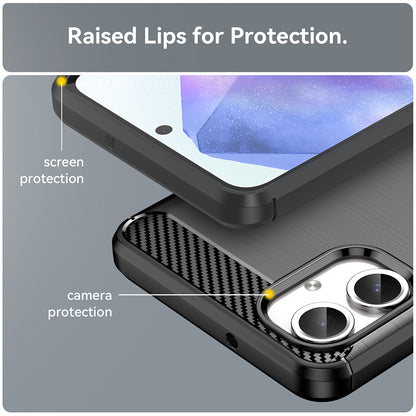 Fodral för Samsung Galaxy A06 A065, Techsuit, Kolfiber, Svart