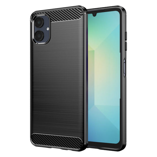Fodral för Samsung Galaxy A06 A065, Techsuit, Kolfiber, Svart