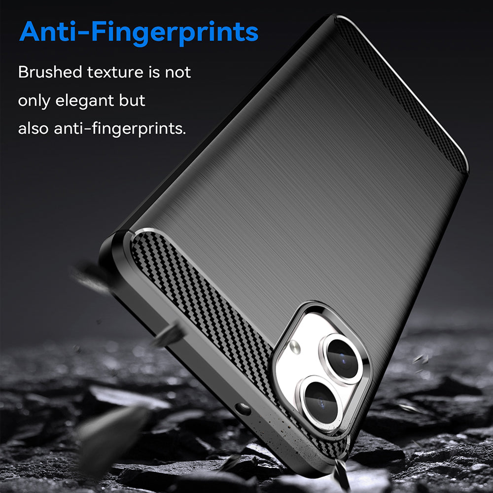 Fodral för Samsung Galaxy A06 A065, Techsuit, Kolfiber, Svart
