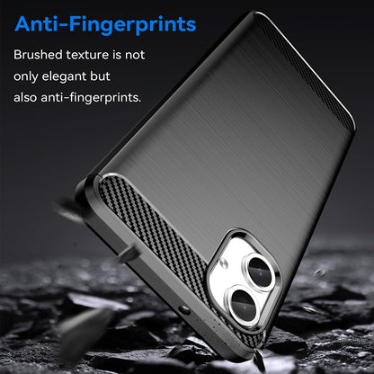 Fodral för Samsung Galaxy A06 A065, Techsuit, Kolfiber, Svart