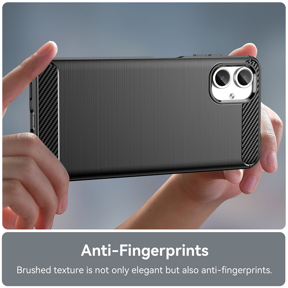 Fodral för Samsung Galaxy A06 A065, Techsuit, Kolfiber, Svart