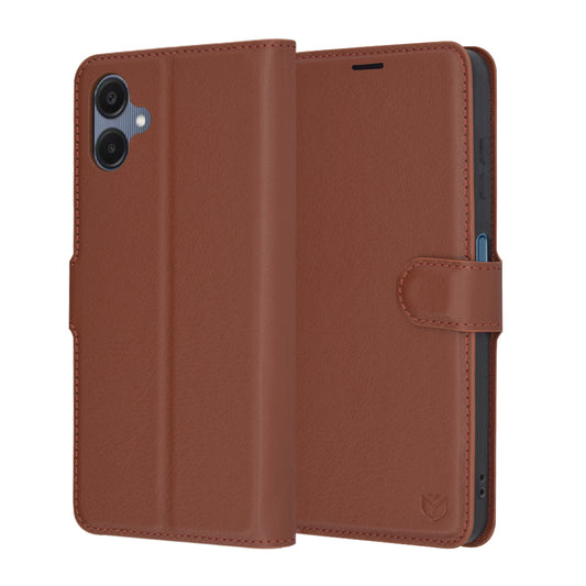 Fodral för Samsung Galaxy A06 A065, Techsuit, Leather Folio, Brun