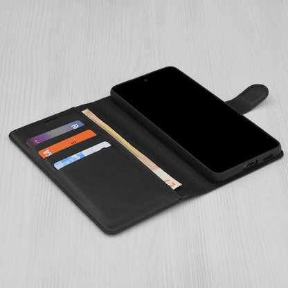 Case for Samsung Galaxy A06 A065, Techsuit, Leather Folio, Black