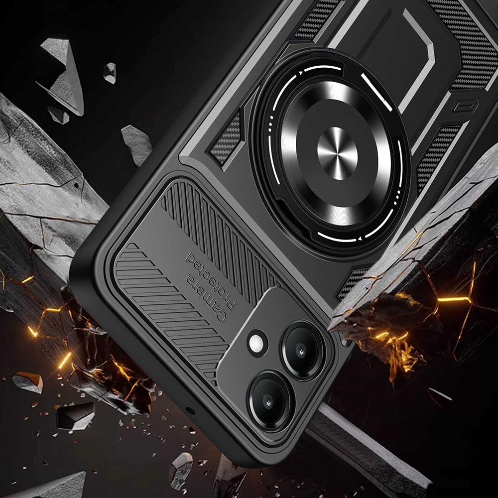 Fodral för Samsung Galaxy A07 4G A075, Techsuit, RuggedCam, Svart