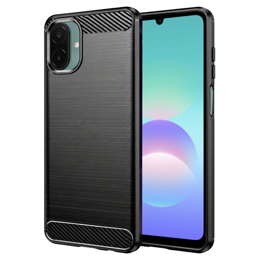 Fodral för Samsung Galaxy A08 4G A085 / A07 5G A076, Techsuit, Kolfiber, Svart