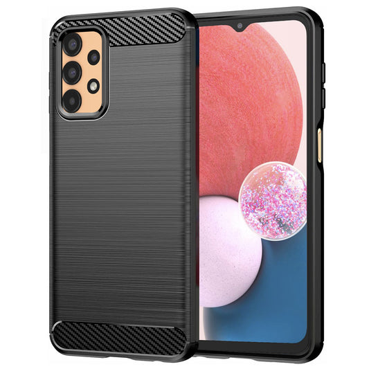 Fodral för Samsung Galaxy A13 A135, Techsuit, Kolfiber, Svart