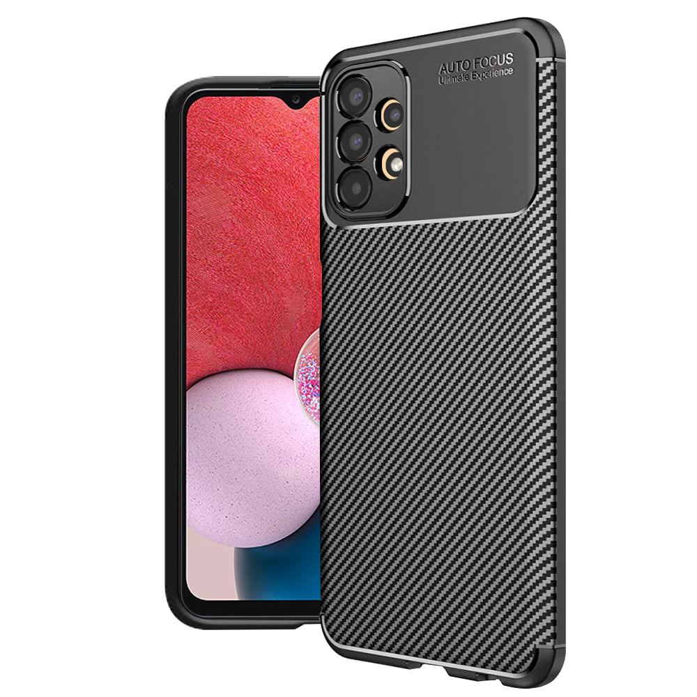 Fodral för Samsung Galaxy A13 A135, Techsuit, CarbonFiber, Svart