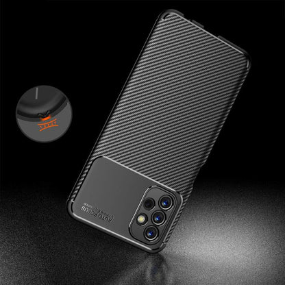Fodral för Samsung Galaxy A13 A135, Techsuit, CarbonFiber, Svart