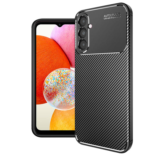 Fodral för Samsung Galaxy A14 A145 / A14 5G A146, Techsuit, CarbonFiber, Svart