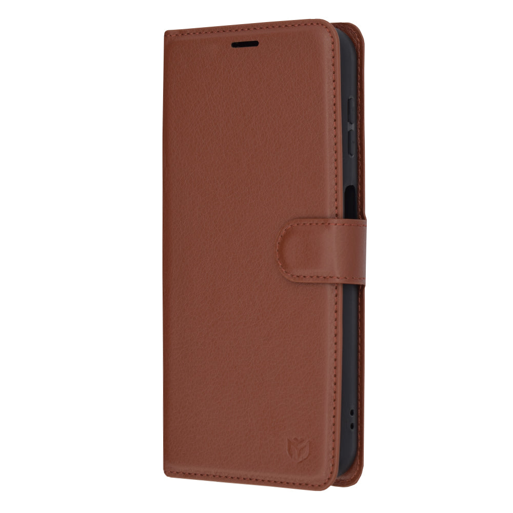 Fodral för Samsung Galaxy A14 A145 / A14 5G A146, Techsuit, Läderfolio, Brun