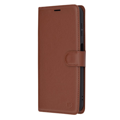 Fodral för Samsung Galaxy A14 A145 / A14 5G A146, Techsuit, Läderfolio, Brun