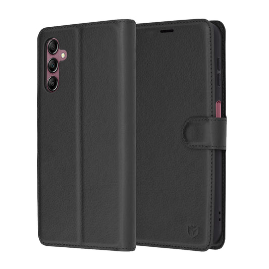 Fodral för Samsung Galaxy A14 A145 / A14 5G A146, Techsuit, Läderfolio, Svart