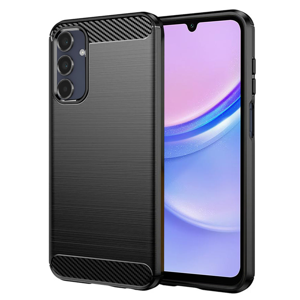 Mobilskal för Samsung Galaxy A15 5G A156 / A15 A155, Techsuit, Kolfiber, Svart