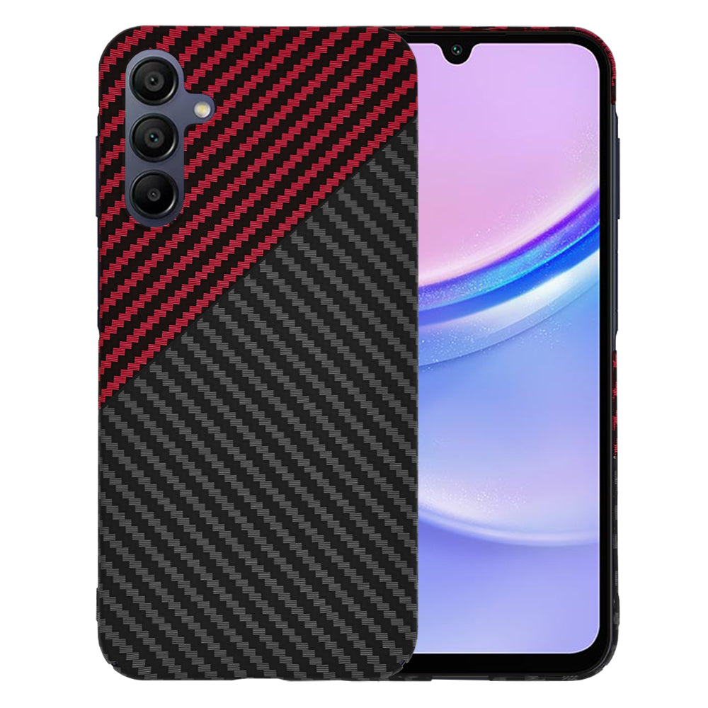 Fodral för Samsung Galaxy A15 5G A156 / A15 A155, Techsuit, Carbonite FiberShell, Svart Röd