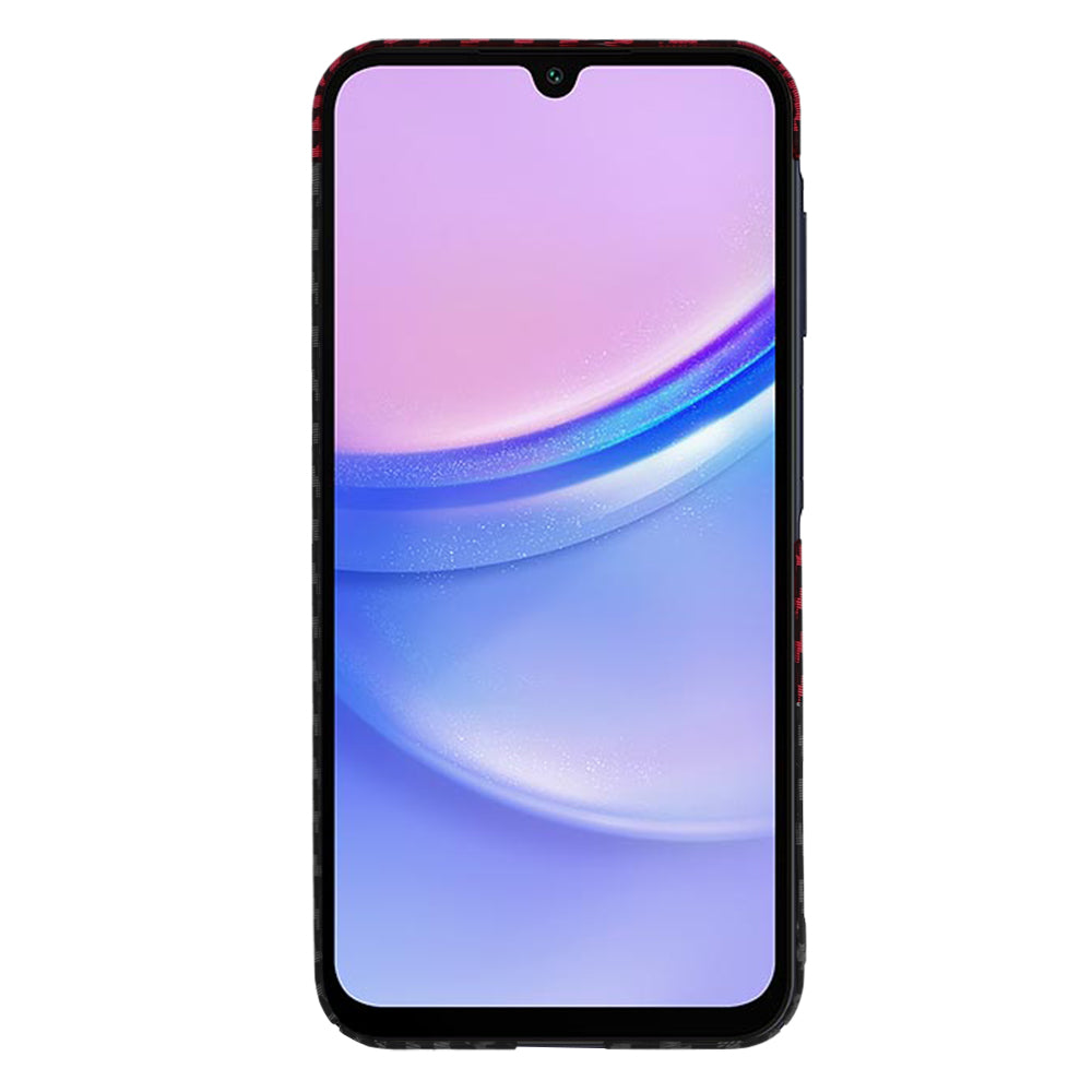 Fodral för Samsung Galaxy A15 5G A156 / A15 A155, Techsuit, Carbonite FiberShell, Svart Röd