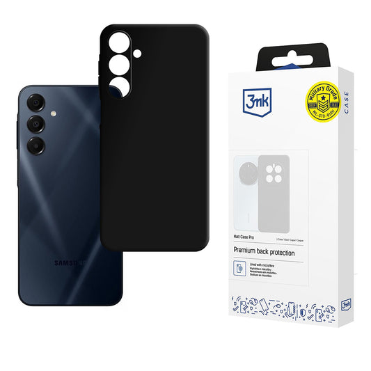 Fodral för Samsung Galaxy A16 5G A166 / A16 4G A165, 3MK, Pro, Matt svart