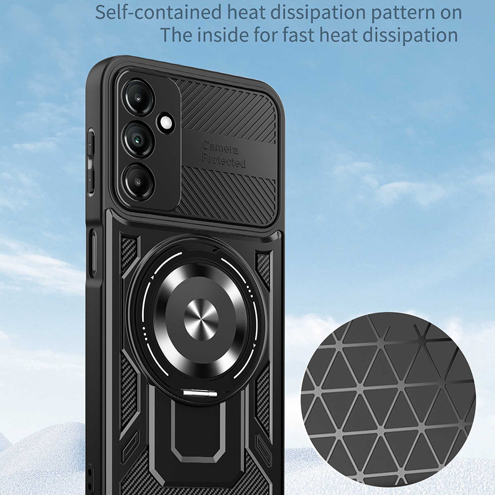 Fodral för Samsung Galaxy A16 5G A166 / A16 4G A165, Techsuit, RuggedCam, Svart