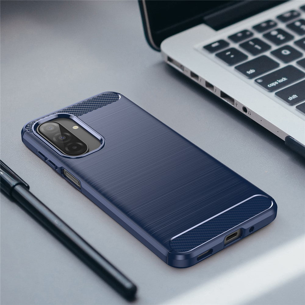 Fodral för Samsung Galaxy A17 5G, Techsuit, Kolfiber, Blå