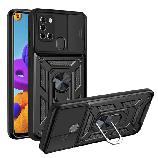 Fodral för Samsung Galaxy A21s A217, Techsuit, CamShield, Svart