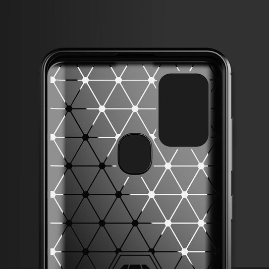 Fodral för Samsung Galaxy A21s A217, Techsuit, Kolfiber, Svart