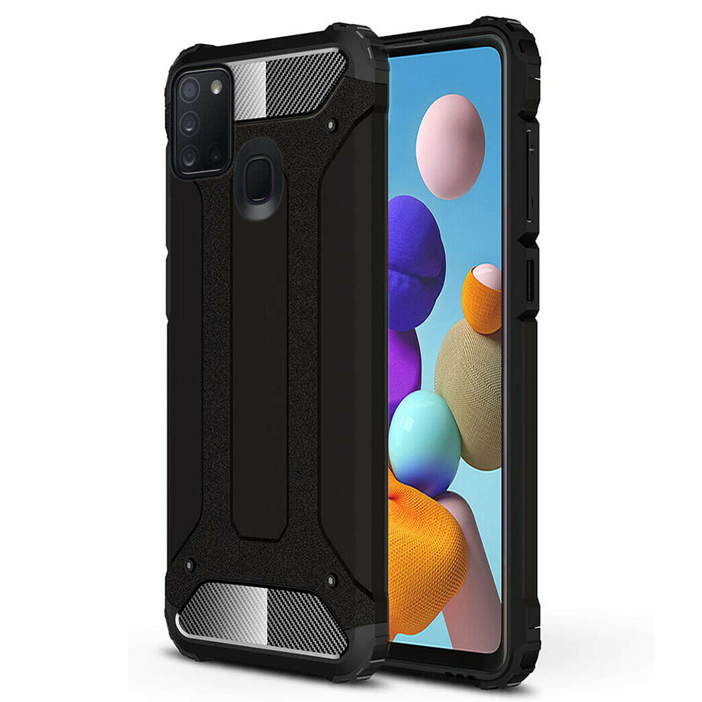 Fodral för Samsung Galaxy A21s A217, Techsuit, Hybrid Armor, Svart