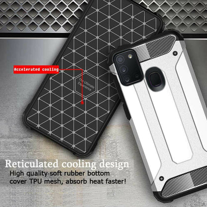 Fodral för Samsung Galaxy A21s A217, Techsuit, Hybrid Armor, Svart