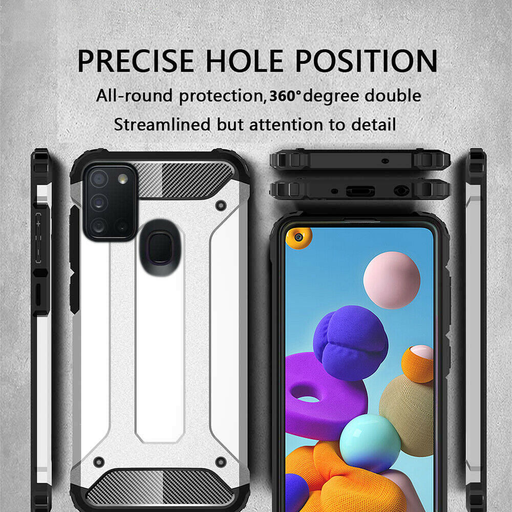 Fodral för Samsung Galaxy A21s A217, Techsuit, Hybrid Armor, Svart
