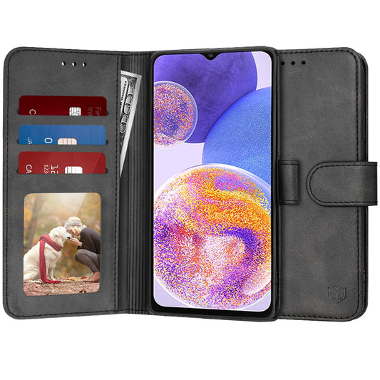 Fodral för Samsung Galaxy A23 5G A236 / A23 A235, Techsuit, Diary Book, Svart