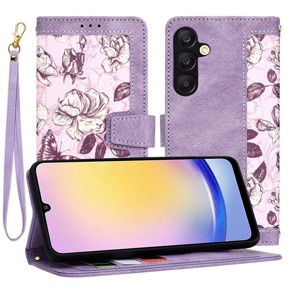 Fodral för Samsung Galaxy A25 A256, Techsuit, FlipCraft, Lila