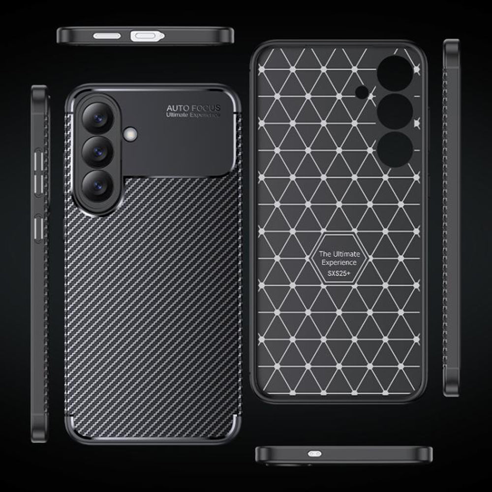 Fodral för Samsung Galaxy A27 5G, Techsuit, CarbonFiber, Svart