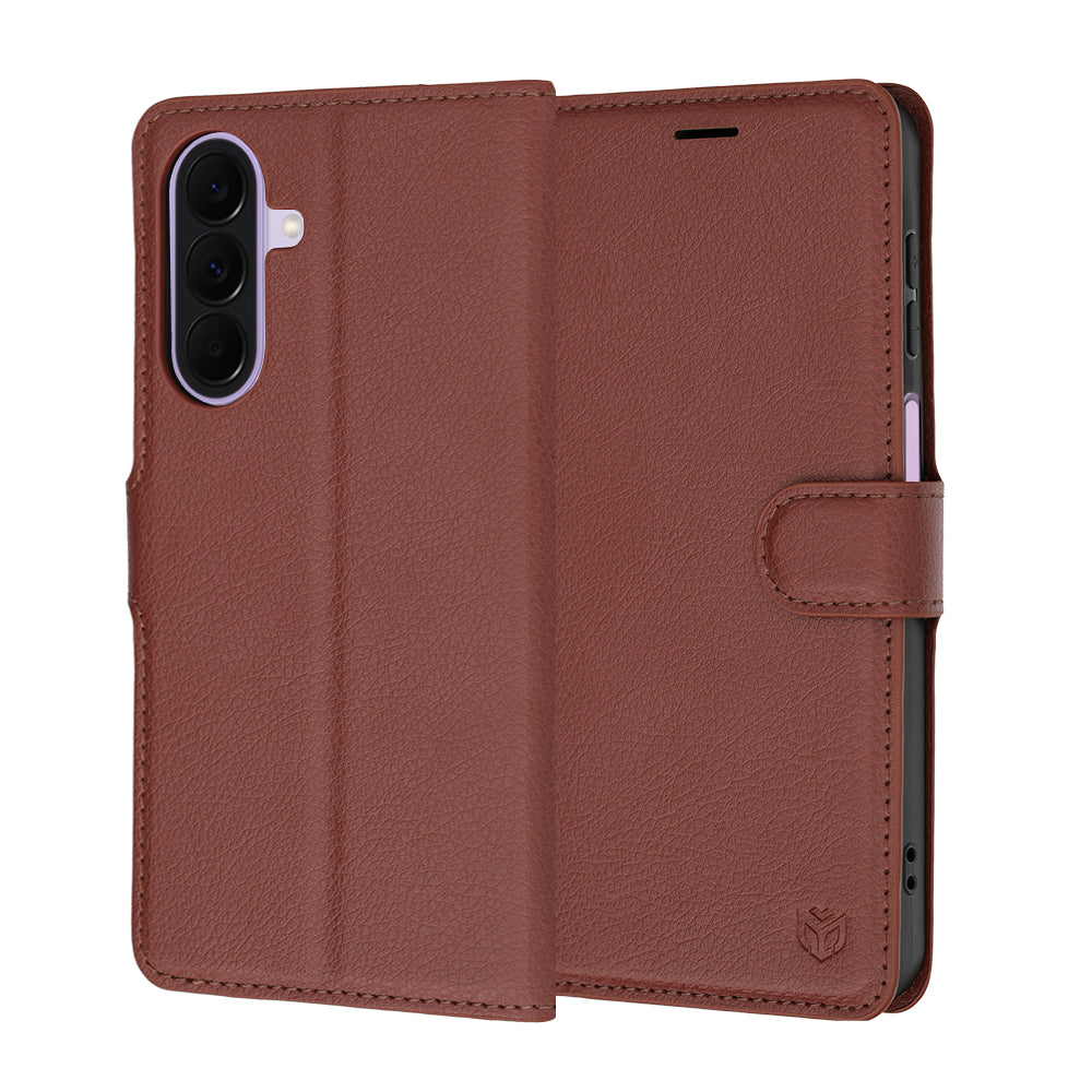 Fodral för Samsung Galaxy A27 5G, Techsuit, Leather Folio, Brun