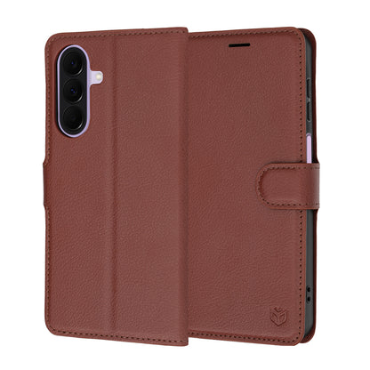 Fodral för Samsung Galaxy A27 5G, Techsuit, Leather Folio, Brun