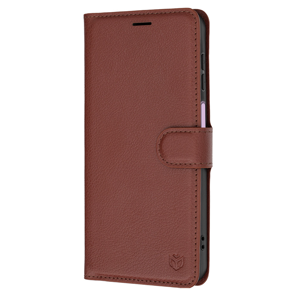 Fodral för Samsung Galaxy A27 5G, Techsuit, Leather Folio, Brun