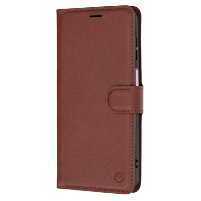 Fodral för Samsung Galaxy A27 5G, Techsuit, Leather Folio, Brun