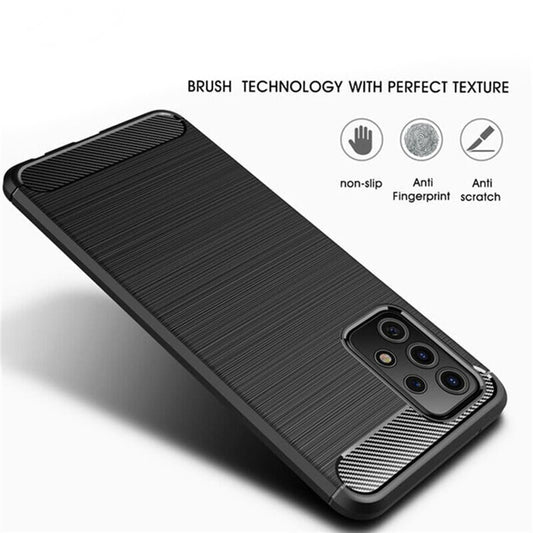 Fodral för Samsung Galaxy A32 5G A326, Techsuit, Kolfiber, Svart