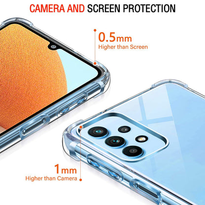 Fodral för Samsung Galaxy A32 A325, Techsuit, Stötsäker Klar, Transparent