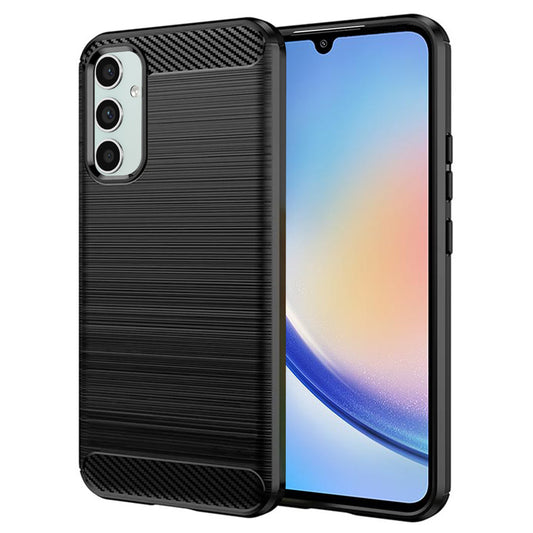 Fodral för Samsung Galaxy A34 A346, Techsuit, Kolfiber, Svart
