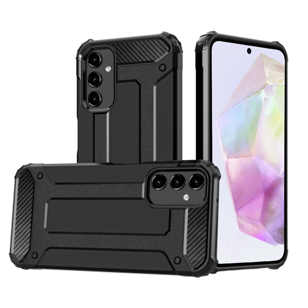 Fodral för Samsung Galaxy A35 5G A356, Techsuit, Hybrid Armor, Svart
