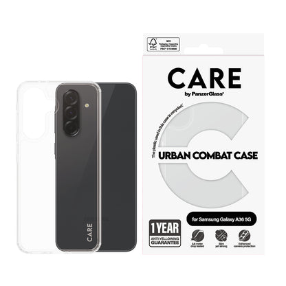 Skyddsfodral för Samsung Galaxy A36 A366, PanzerGlass, Urban Combat Care, Transparent