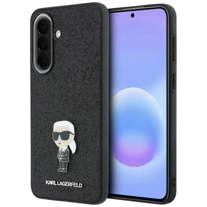 Mobilskal för Samsung Galaxy A37 5G, Karl Lagerfeld, Glitter Fixed Ikonik Karl, Svart