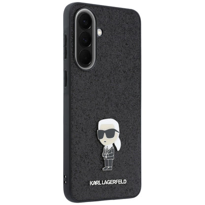 Mobilskal för Samsung Galaxy A37 5G, Karl Lagerfeld, Glitter Fixed Ikonik Karl, Svart