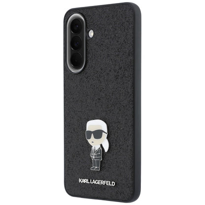 Mobilskal för Samsung Galaxy A37 5G, Karl Lagerfeld, Glitter Fixed Ikonik Karl, Svart
