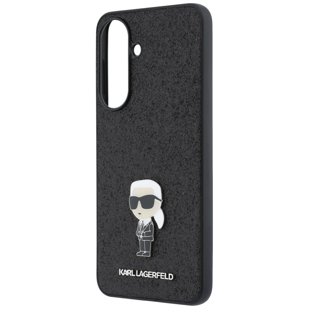 Mobilskal för Samsung Galaxy A37 5G, Karl Lagerfeld, Glitter Fixed Ikonik Karl, Svart