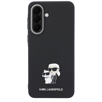 Fodral för Samsung Galaxy A37 5G, Karl Lagerfeld, Saffiano Karl & Choupette Metal, Svart