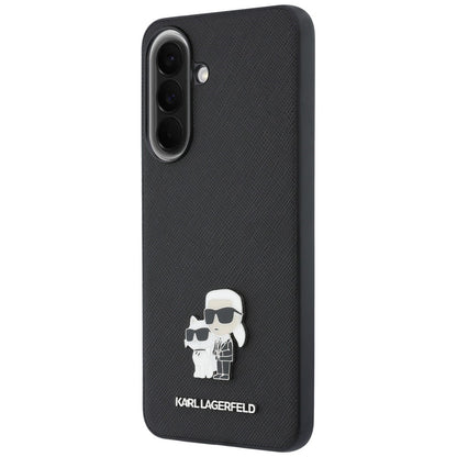 Fodral för Samsung Galaxy A37 5G, Karl Lagerfeld, Saffiano Karl & Choupette Metal, Svart