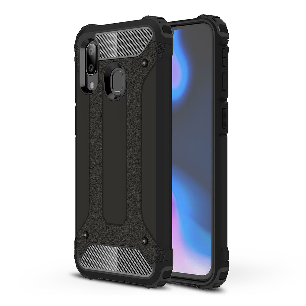 Fodral för Samsung Galaxy A40 A405, Techsuit, Hybrid Armor, Svart