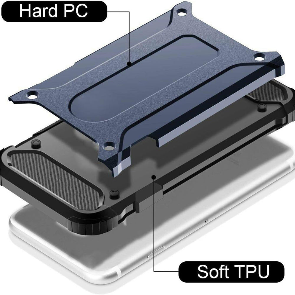 Fodral för Samsung Galaxy A40 A405, Techsuit, Hybrid Armor, Svart