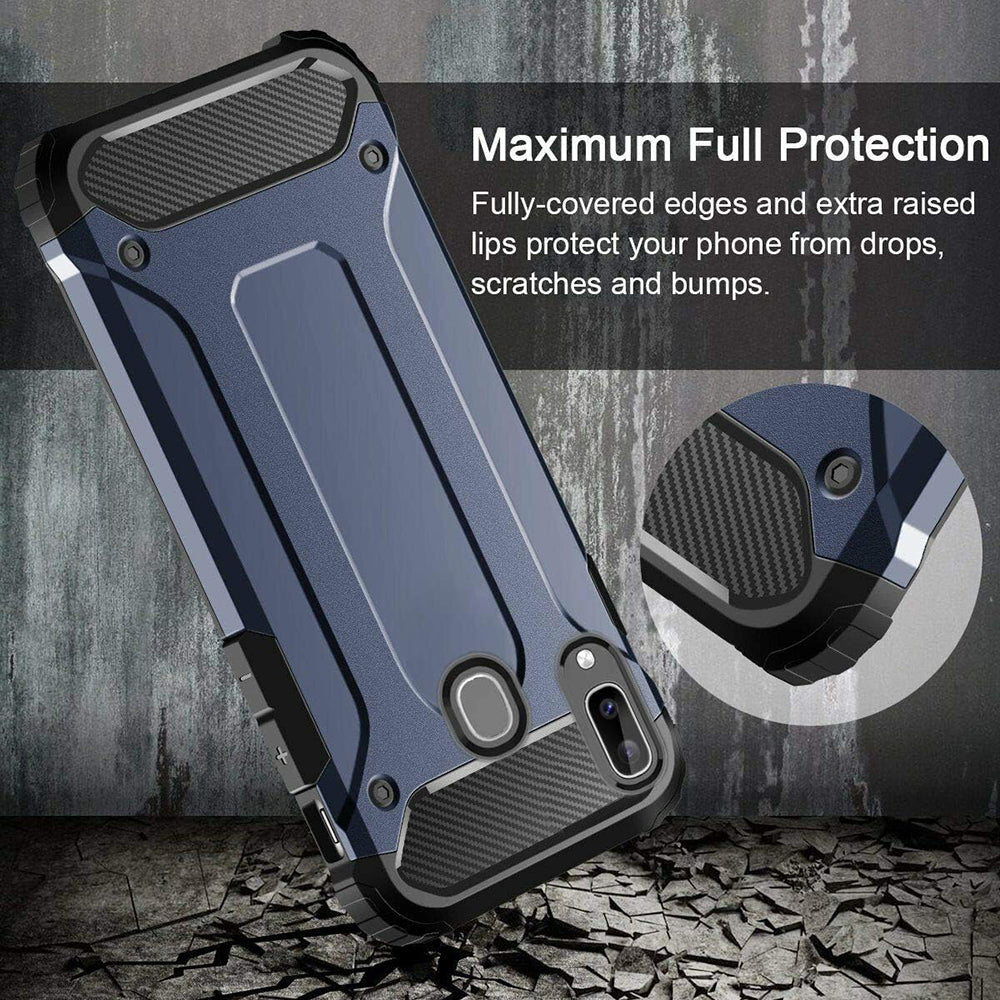 Fodral för Samsung Galaxy A40 A405, Techsuit, Hybrid Armor, Svart