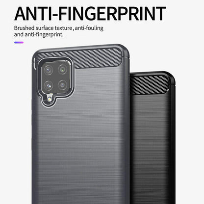 Fodral för Samsung Galaxy A42 5G A426, Techsuit, Kolfiber, Svart