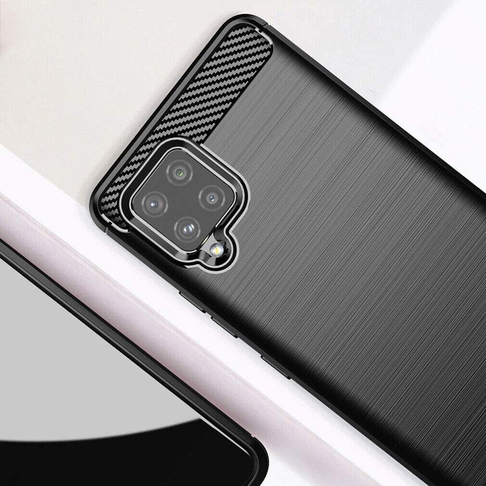 Fodral för Samsung Galaxy A42 5G A426, Techsuit, Kolfiber, Svart